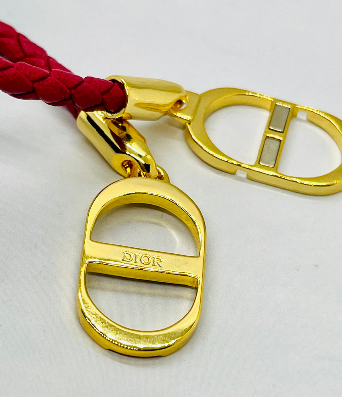 CHRISTIAN DIOR CD Red Cord Bracelet - Pre owned