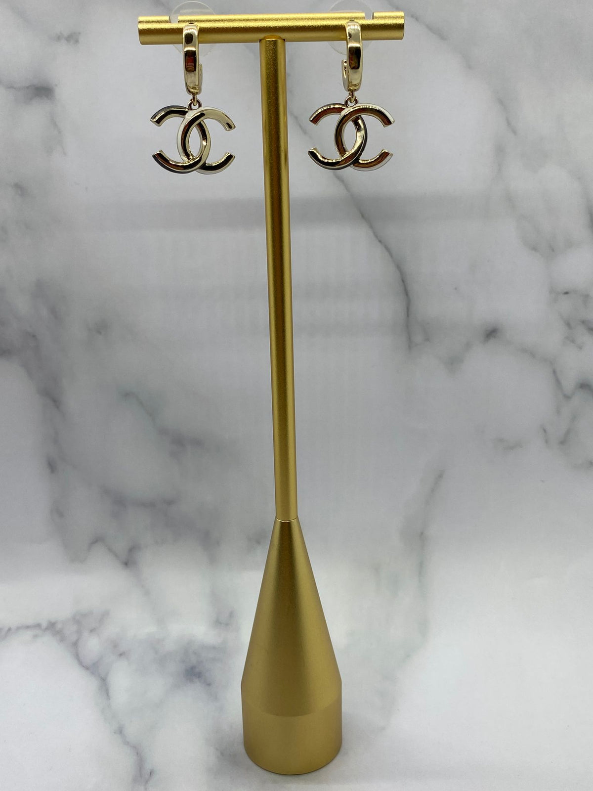 CHANEL CC Monogram Pendant Earrings - Pre owned