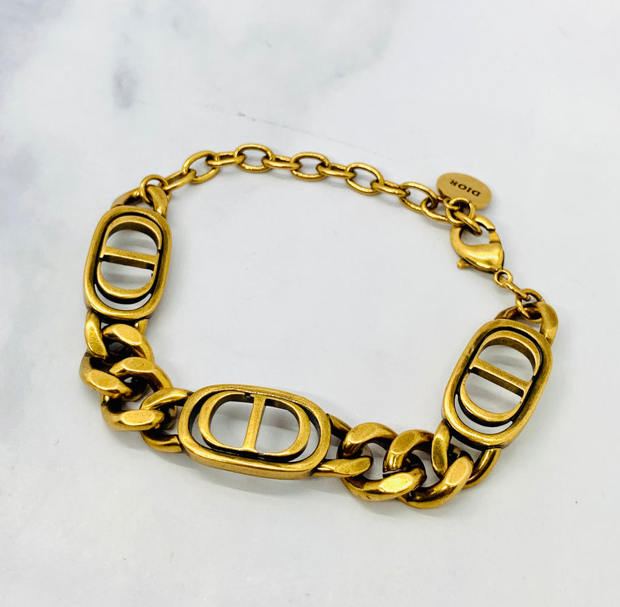CHRISTIAN DIOR CD Bracelet Chain Bracelet - Pre owned