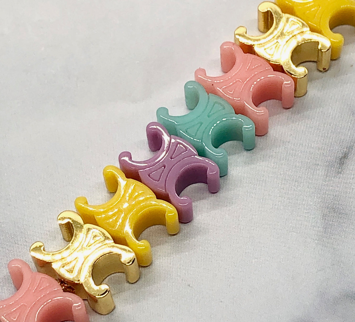 CELINE Monogram Pastel Plastic Charm Bracelet - Pre owned