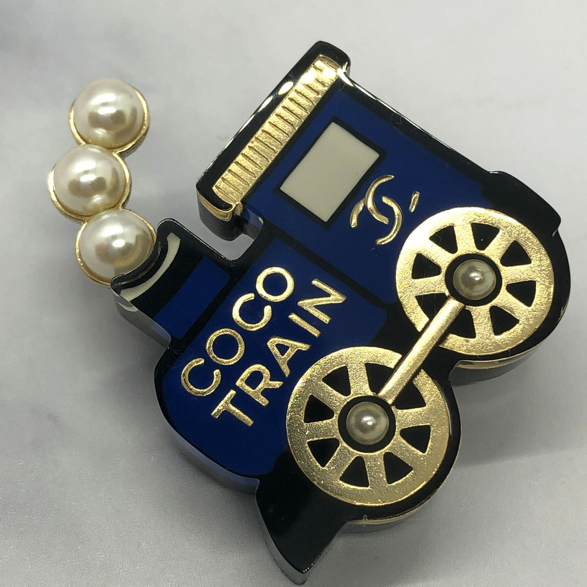 CHANEL CC Coco Train Brooch Pin - USED
