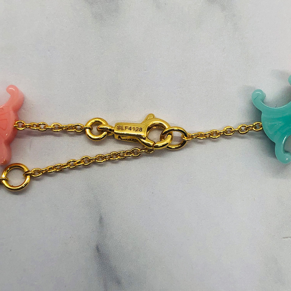 CELINE Pastel Plastic Multicolor Monogram Necklace - Pre owned