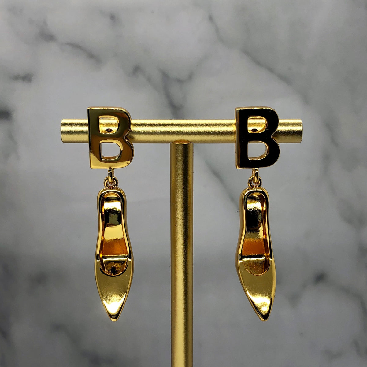 BALENCIAGA BB Gold Barbie Shoe Earrings - Pre owned