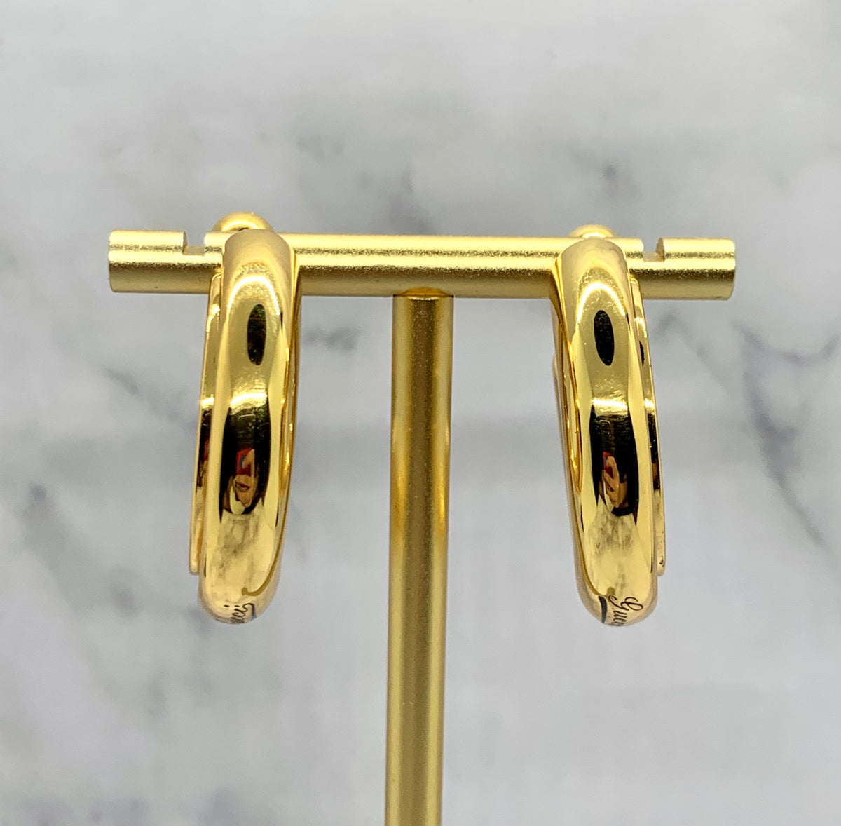 GUCCI G Hollow Tube Hoop Earrings - Pre owned
