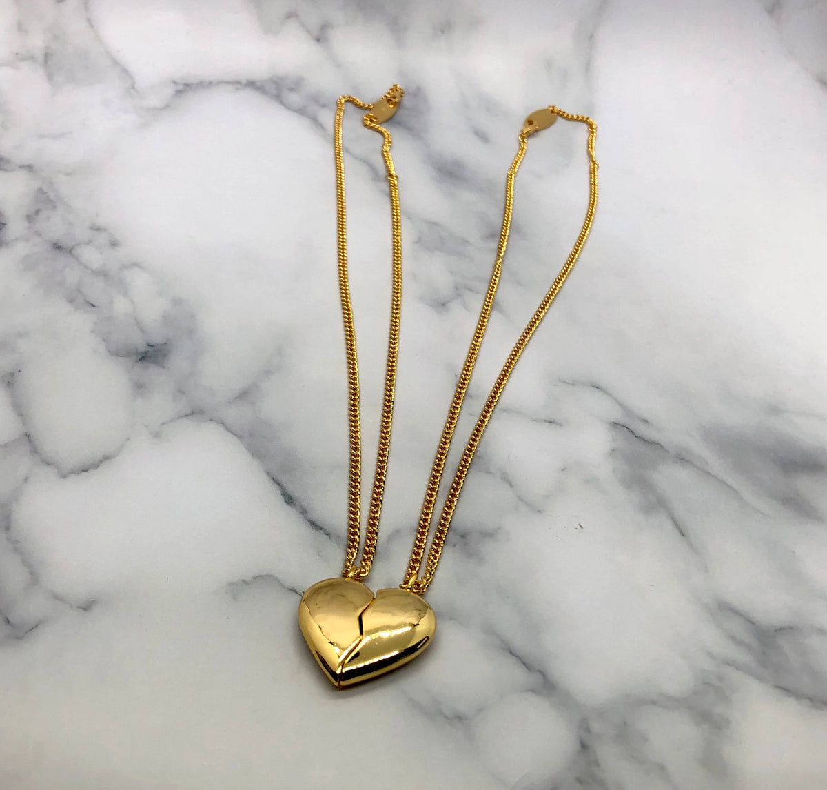 BALENCIAGA Love Lock Friendship Heart Gold Necklace Set - Pre owned
