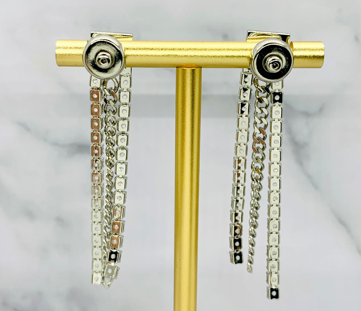 GIVENCHY Fringe Rhinestone Earrings - Pre owned