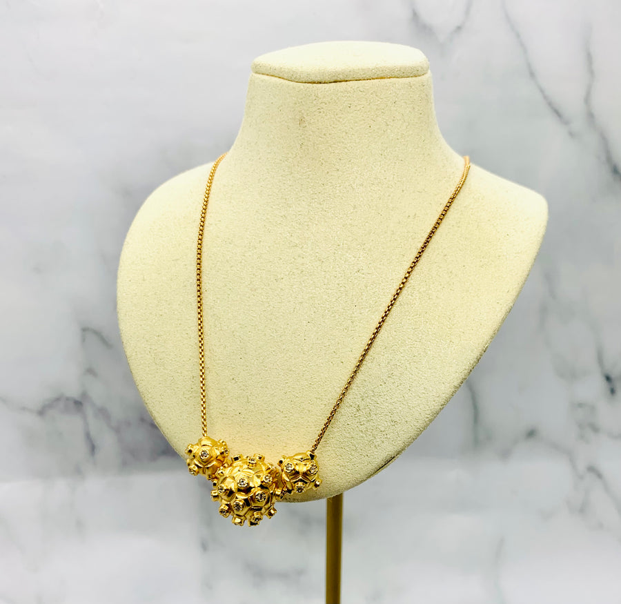 BOTTEGA VENETA Cluster Rhinestone Necklace - Pre owned