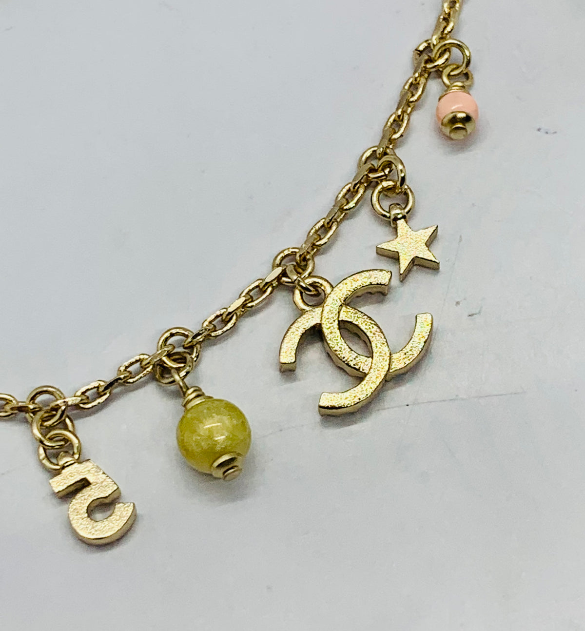 CHANEL CC Charm Rhinestone Bracelet - USED