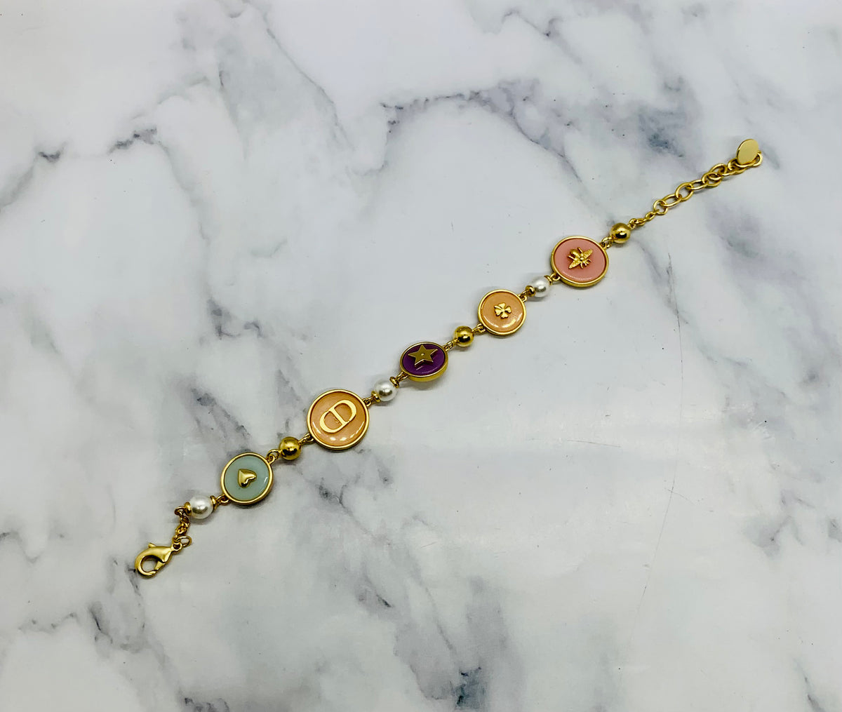 CHRISTIAN DIOR CD Pastel Charm Bracelet - Pre owned