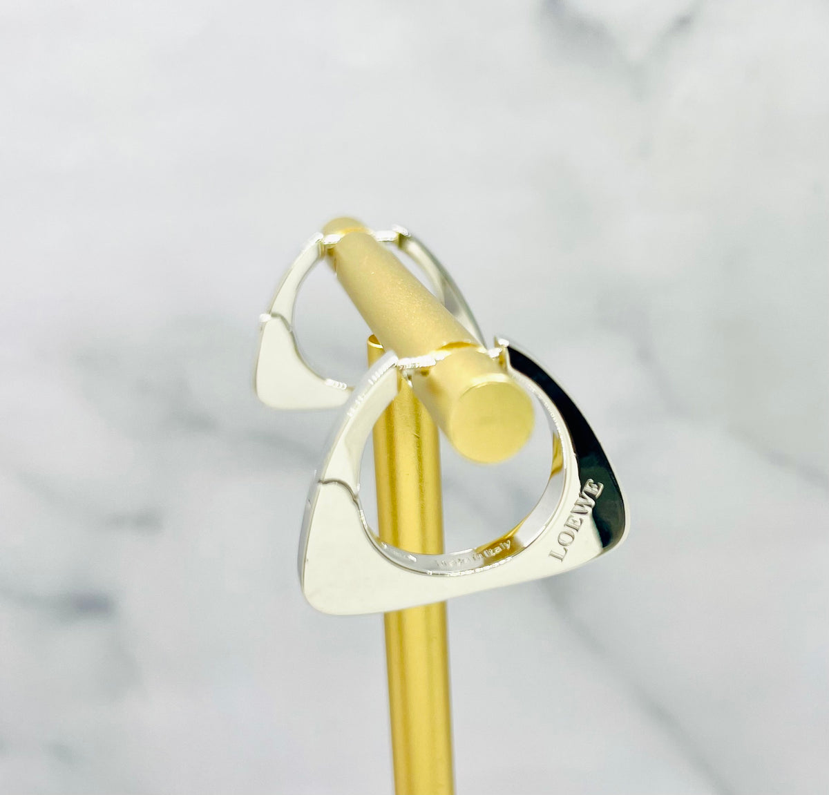LOEWE Silver Tone Hoop Earrings - Pre owned