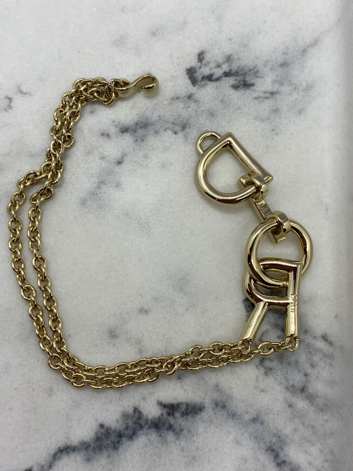 CHRISTIAN DIOR Silver Tone Logo Bracelet - Pre owned