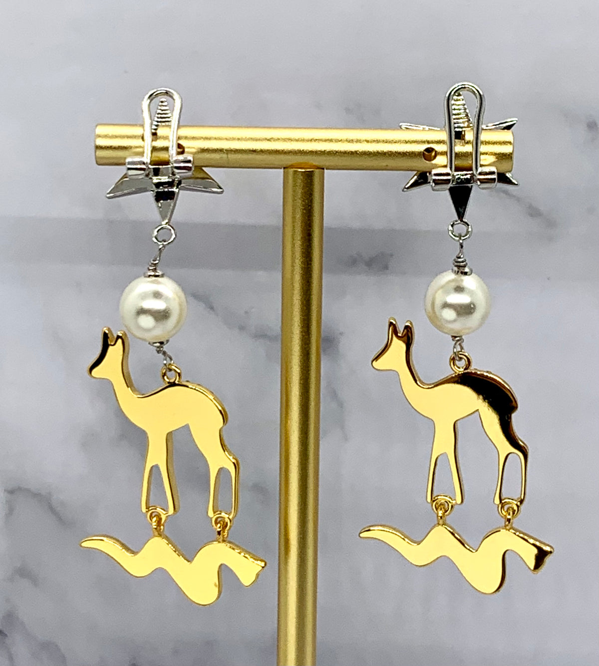 MIU MIU Rhinestone Pendant Earrings - Pre owned