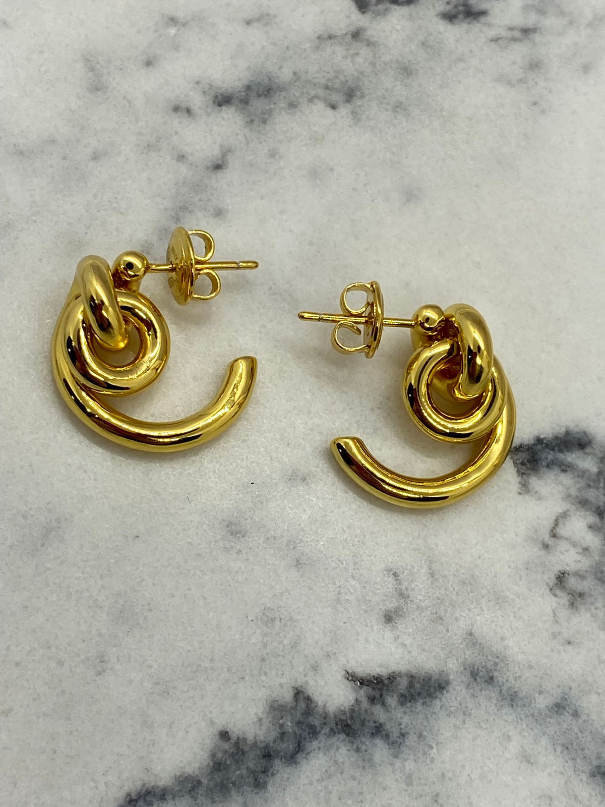 BOTTEGA VENETA Gold Hoop Earrings - Pre owned