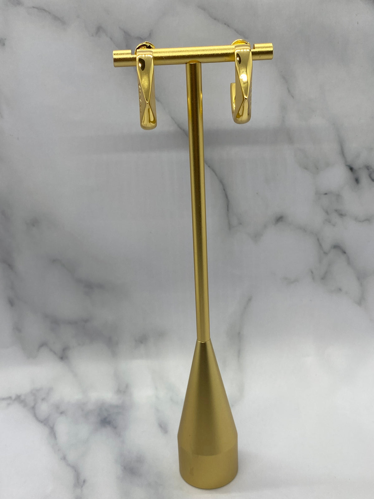 PRADA Gold Tone Loop Earrings - Pre owned
