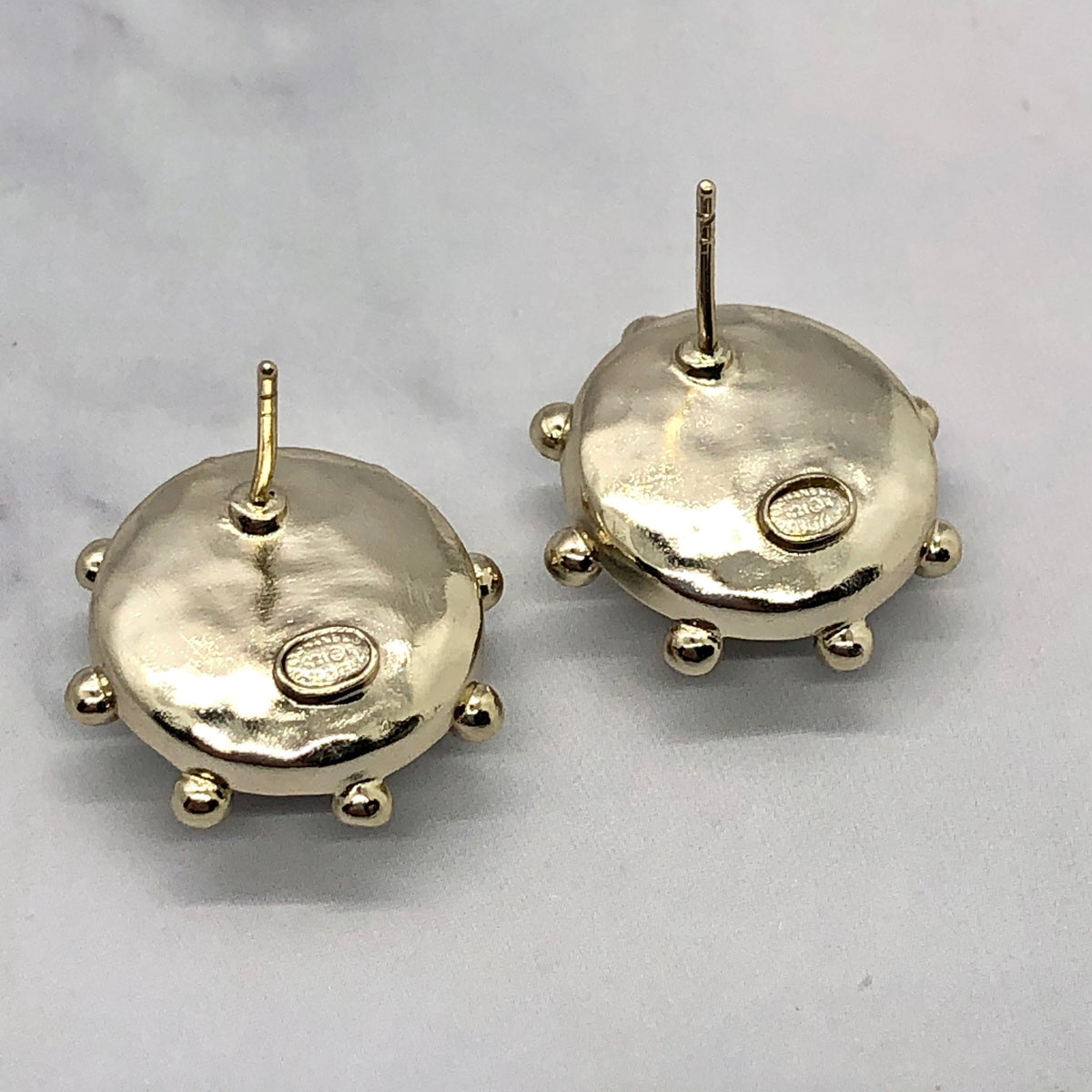 CHANEL CC Pearl Rhinestone Earrings - Pre owned