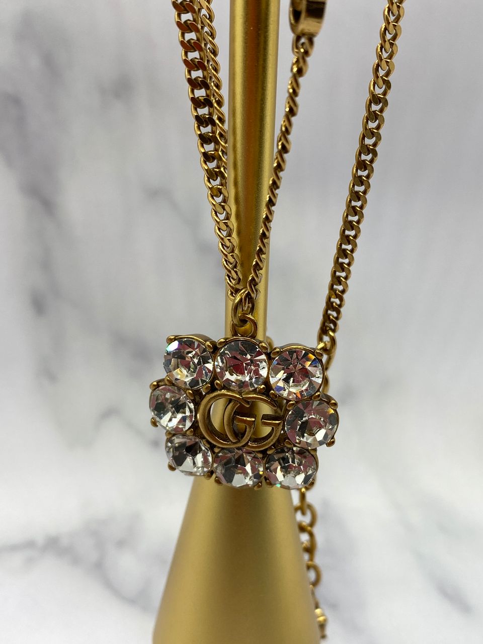 GUCCI GG Rhinestone Necklace - Pre owned
