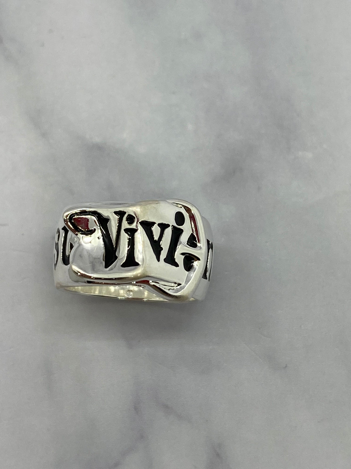 VIVIENNE WESTWOOD Silver Tone Ring Size M 7 - Pre owned
