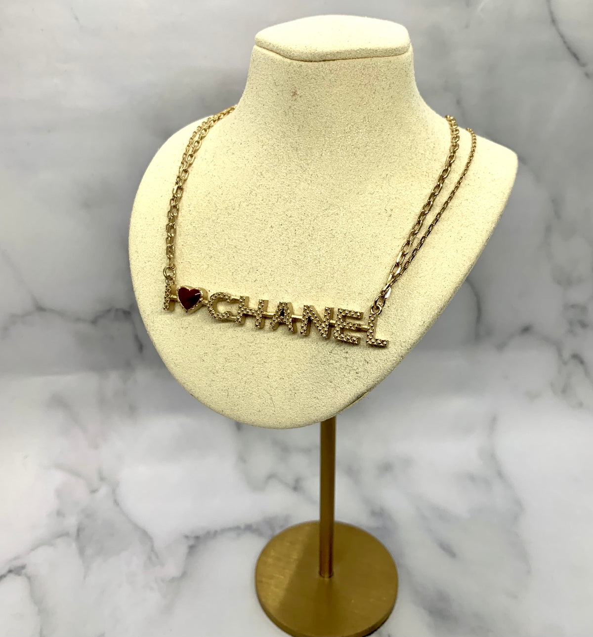 CHANEL I Heart CC Necklace - USED
