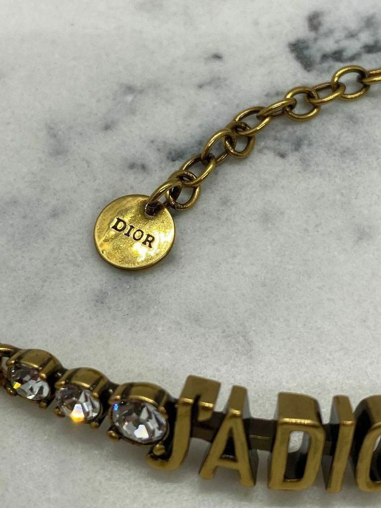 CHRISTIAN DIOR J'Adior Brass Tone Rhinestone Bracelet - Pre owned
