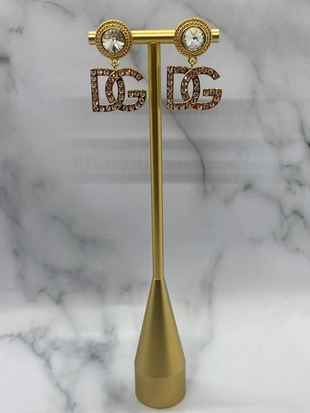 DOLCE & GABBANA Rhinestone Pendant Earrings - Pre owned