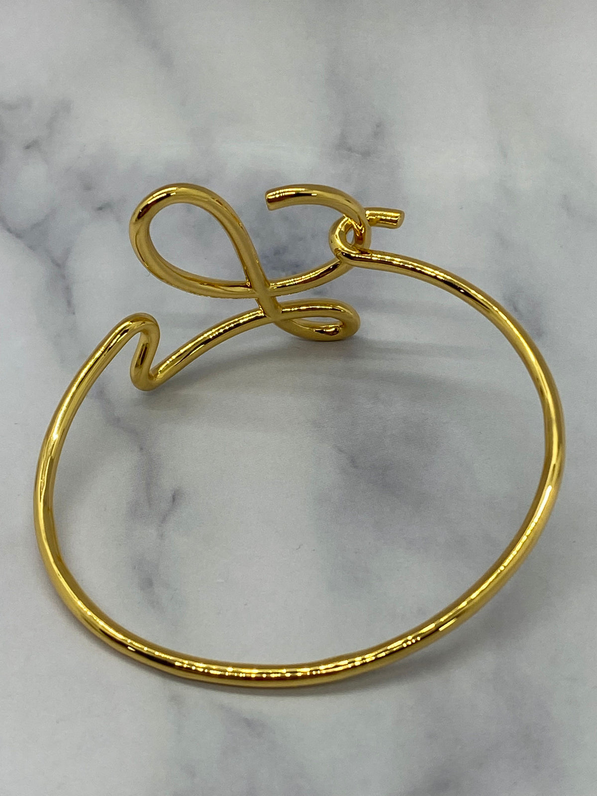 LOEWE Gold Tone Monogram Bracelet - Pre owned