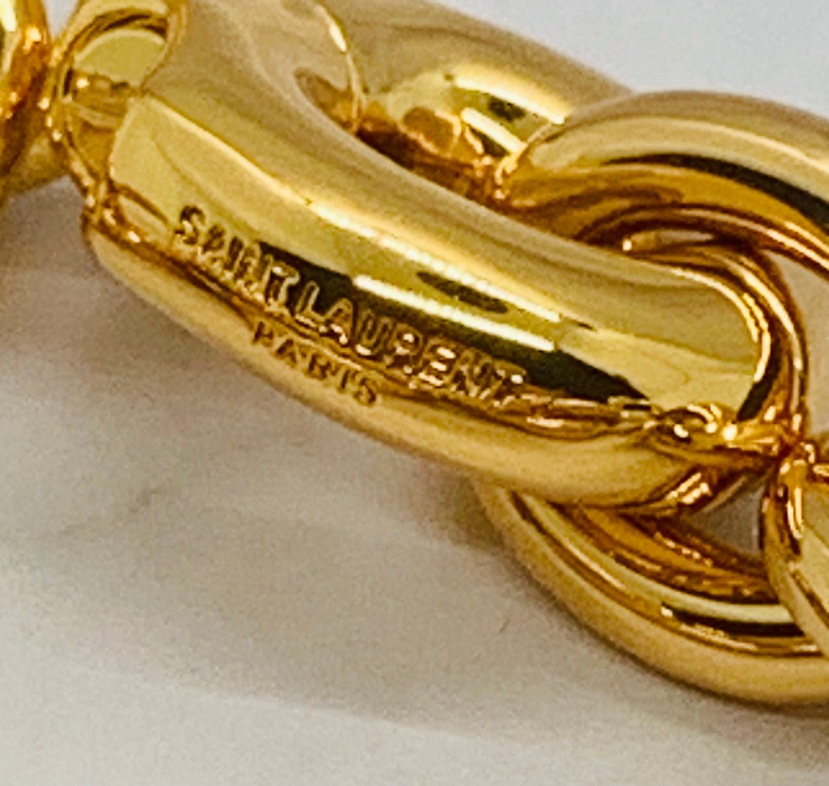 YSL YVES SAINT LAURENT Gold Tone Link Bracelet - Pre owned
