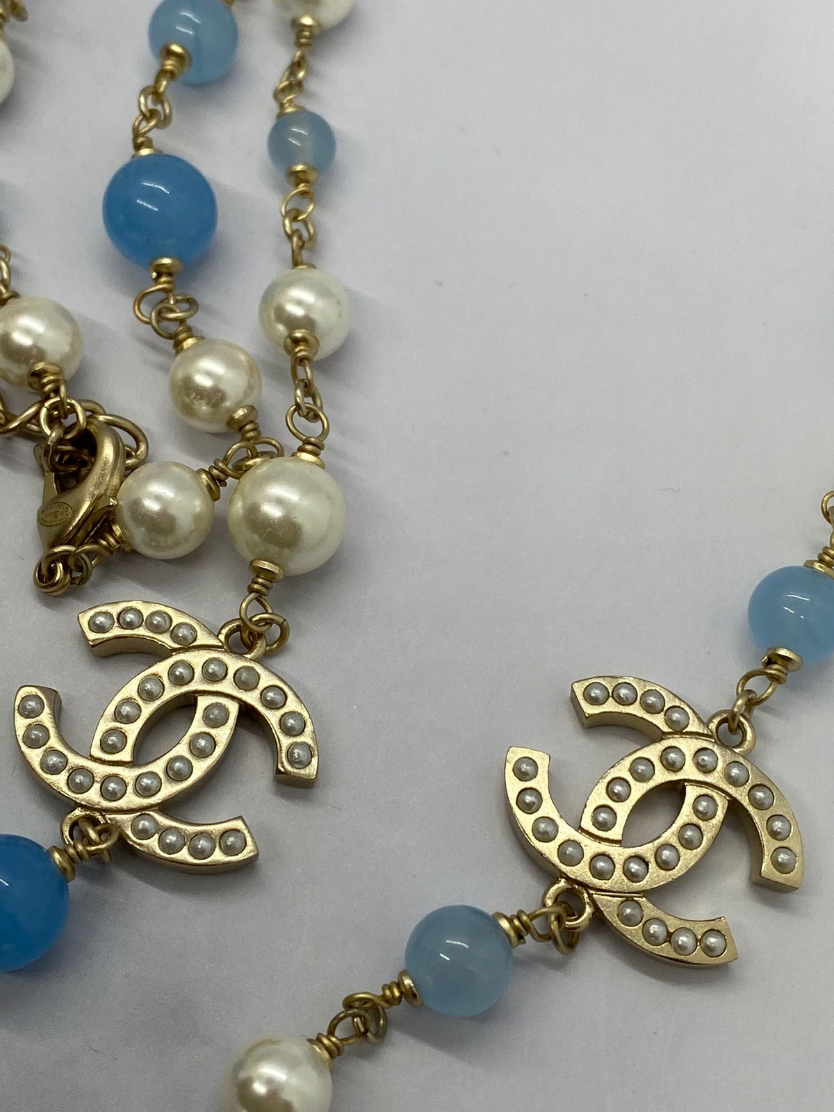 CHANEL CC Long Pearl Layered Necklace - USED