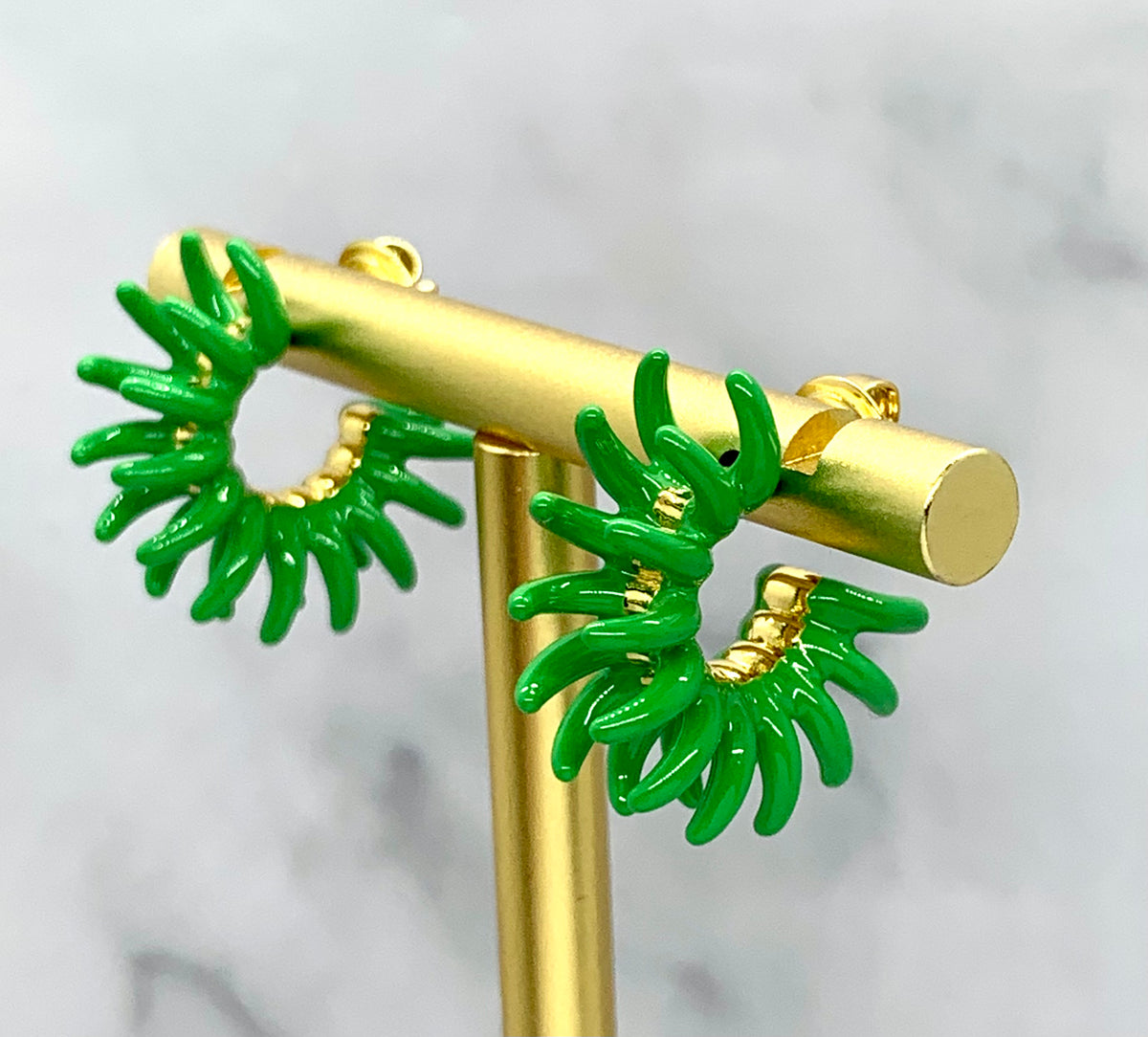 BOTTEGA VENETA 2023 Green Enamel Earrings - Pre owned
