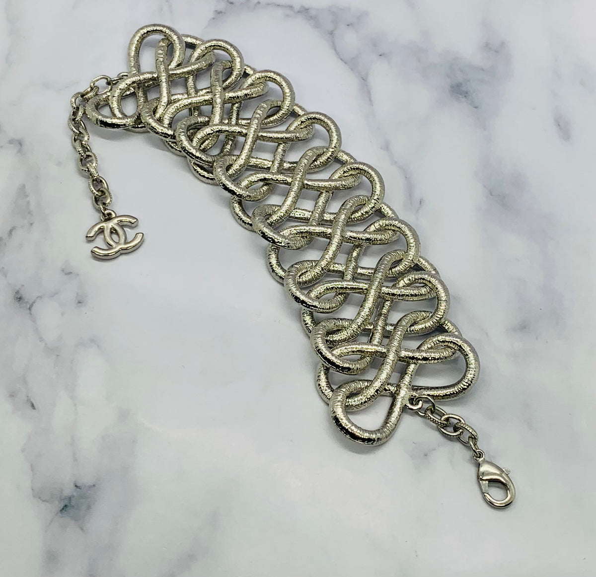 CHANEL CC 2015 Rhinestone Infinity Bracelet - USED