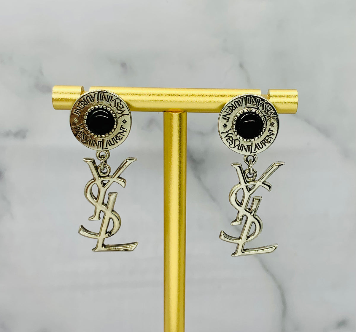 YSL YVES SAINT LAURENT Monogram Vintage Earrings - Pre owned