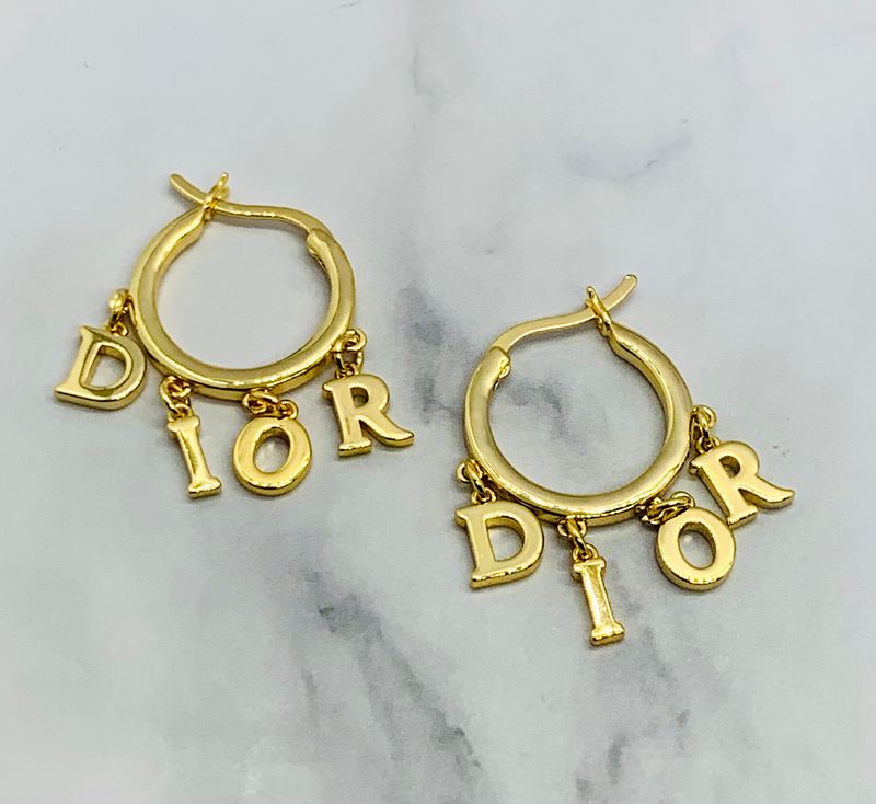 CHRISTIAN DIOR Monogram Hoop Earrings - Pre owned