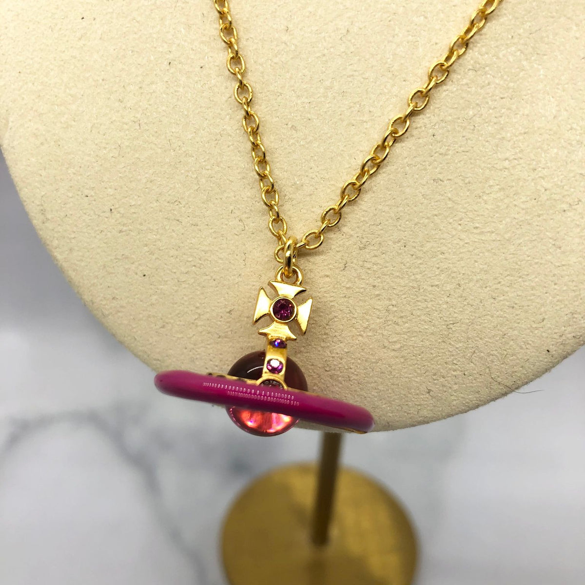 VIVIENNE WESTWOOD Pink Orb Necklace - Pre owned