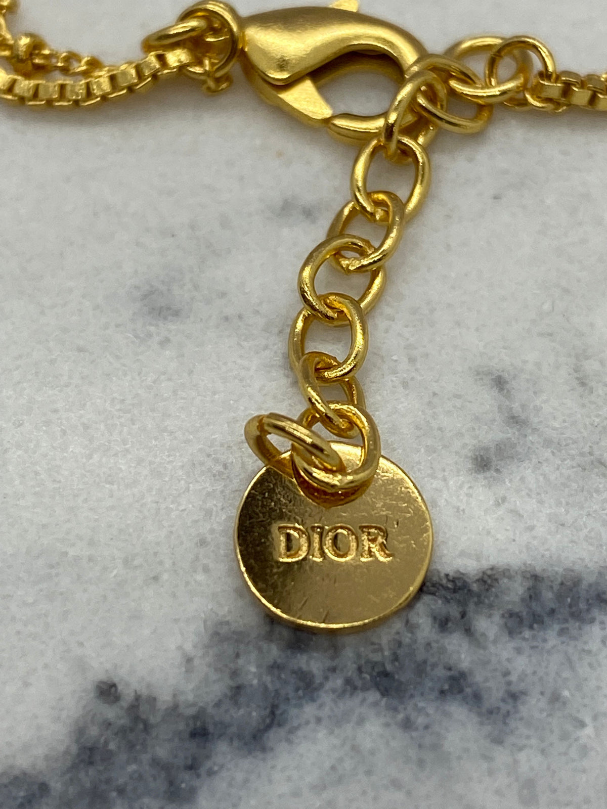 Auth CHRISTIAN DIOR Gold Tone Coin Multi Strand Bracelet - Pre owned