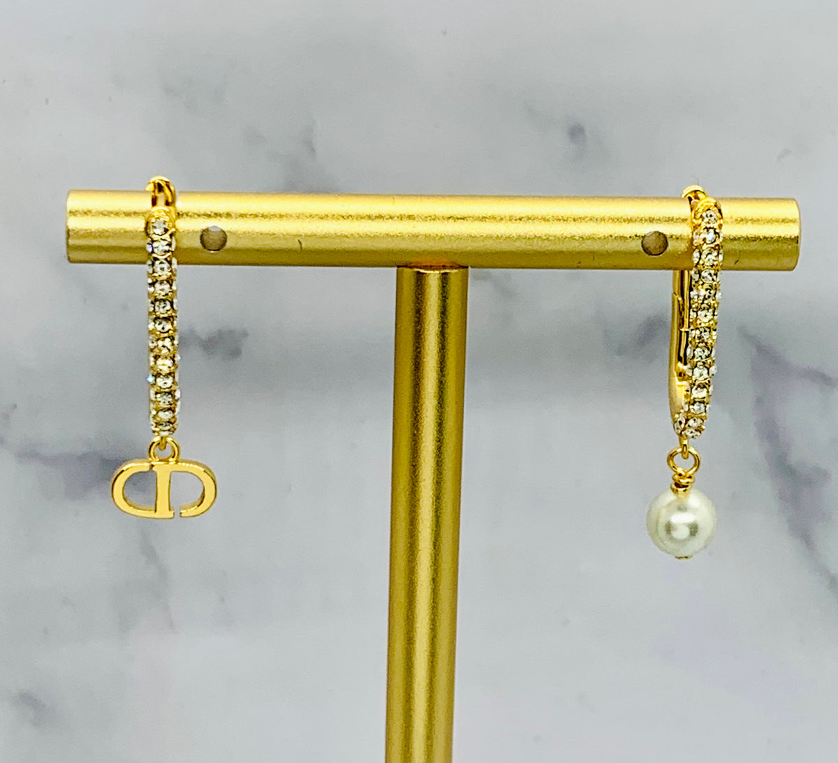 CHRISTIAN DIOR CD Hoop Earrings - Pre owned
