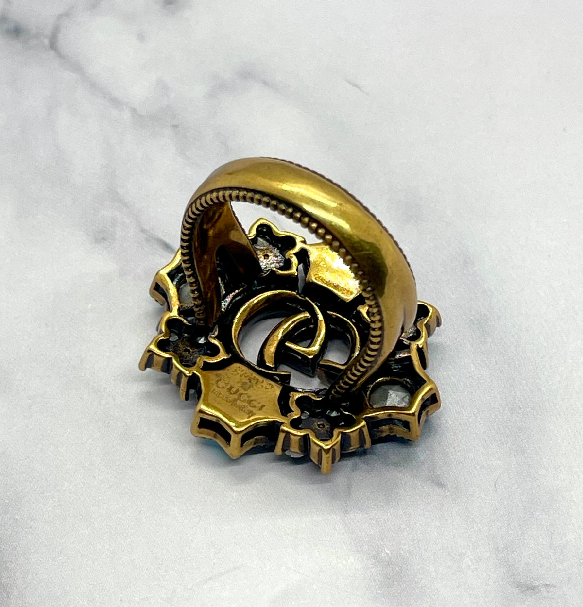 GUCCI GG Rhinestone Ring Size 7 M - Pre owned