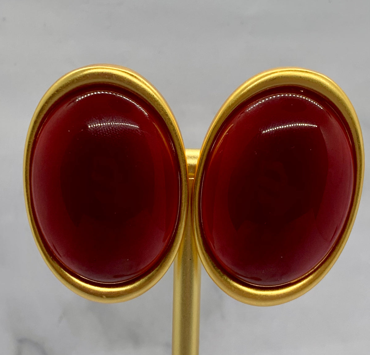 YSL YVES SAINT LAURENT  Carnelian Clip On Earrings - Pre owned