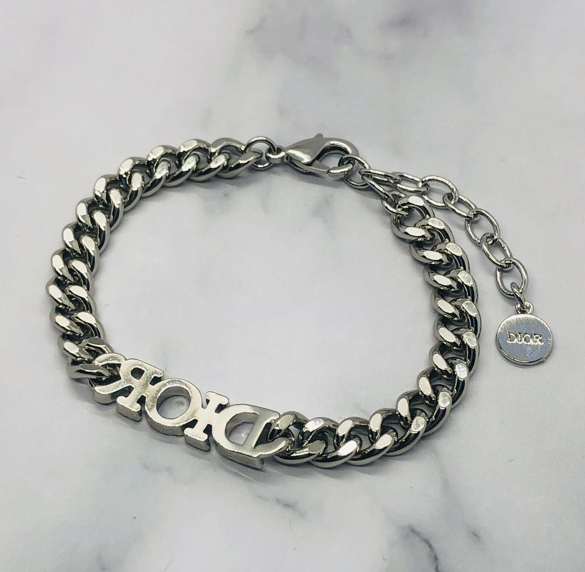 CHRISTIAN DIOR Silver Tone Rhinestone Bracelet - Pre owned