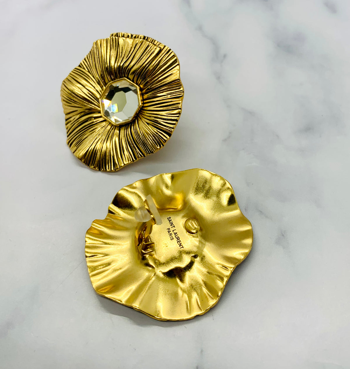 YSL YVES SAINT LAURENT Vintage Clip On Earrings - Pre owned
