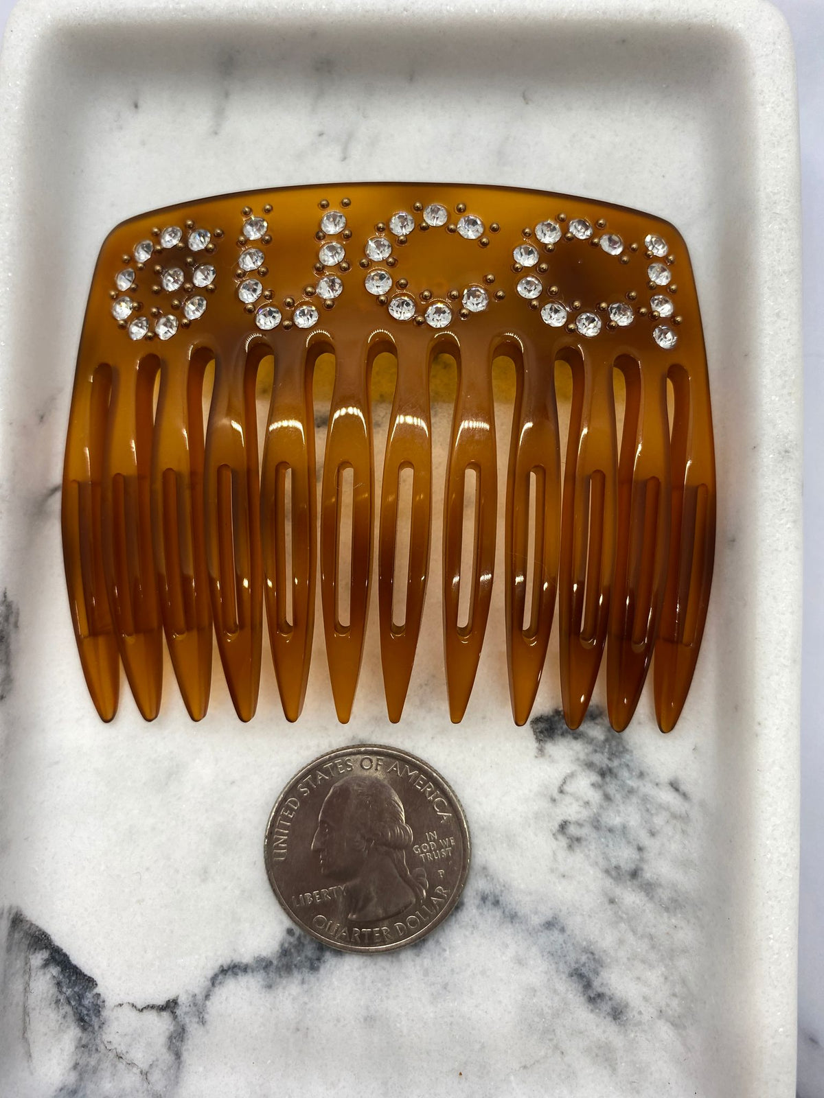 GUCCI GG Rhinestone Hair Clip - Pre owned