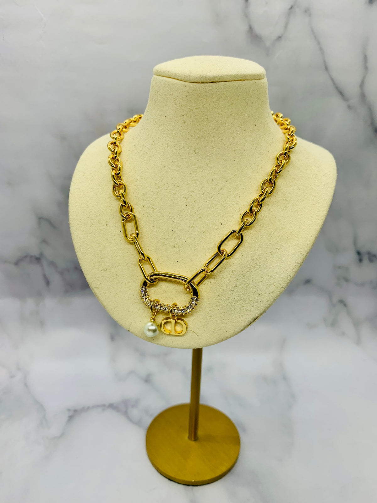CHRISTIAN DIOR CD Statement Necklace - Pre owned
