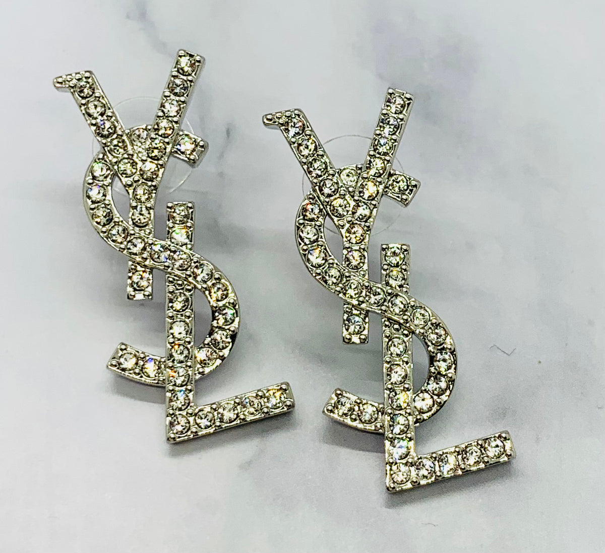 YSL YVES SAINT LAURENT Rhinestone Earrings - Pre owned