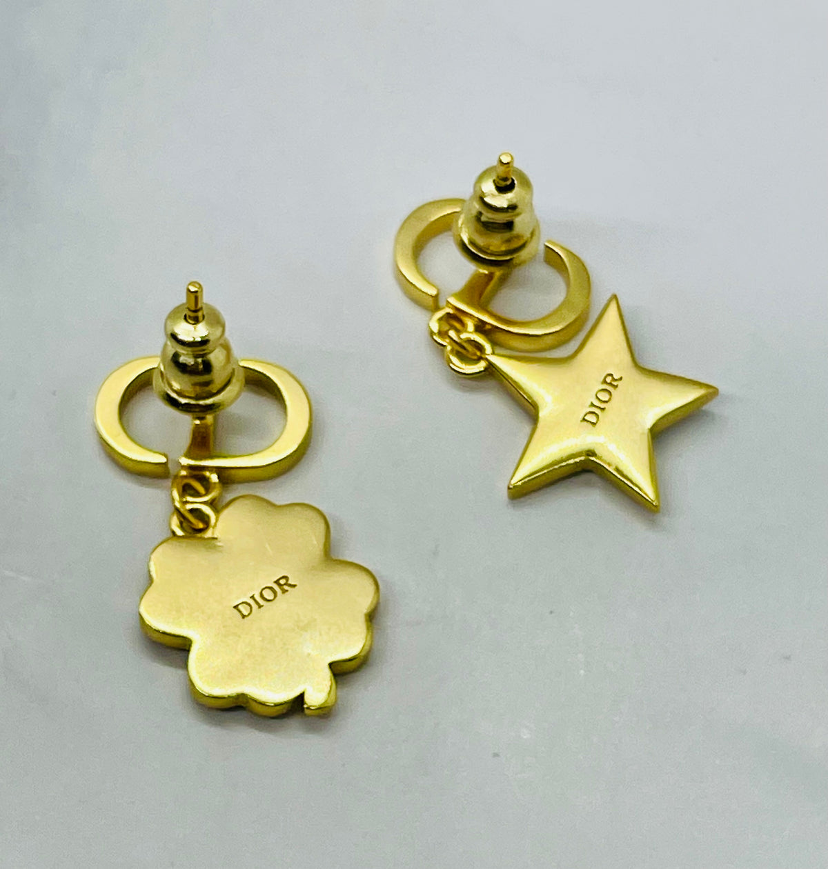 CHRISTIAN DIOR CD Mother of Pearl Charm Earrings - Pre owned
