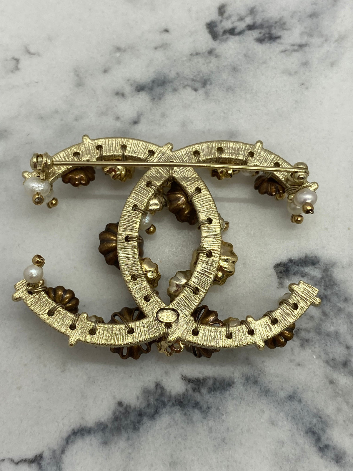 CHANEL CC 2017 Flower Brooch Pin - USED