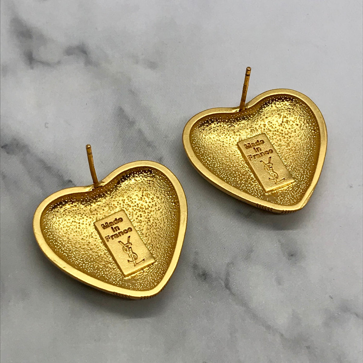 YSL YVES SAINT LAURENT Vintage Heart Earrings - Pre owned