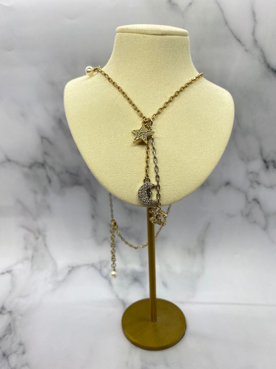 CHANEL CC Sun & Moon Charm Necklace - Pre owned
