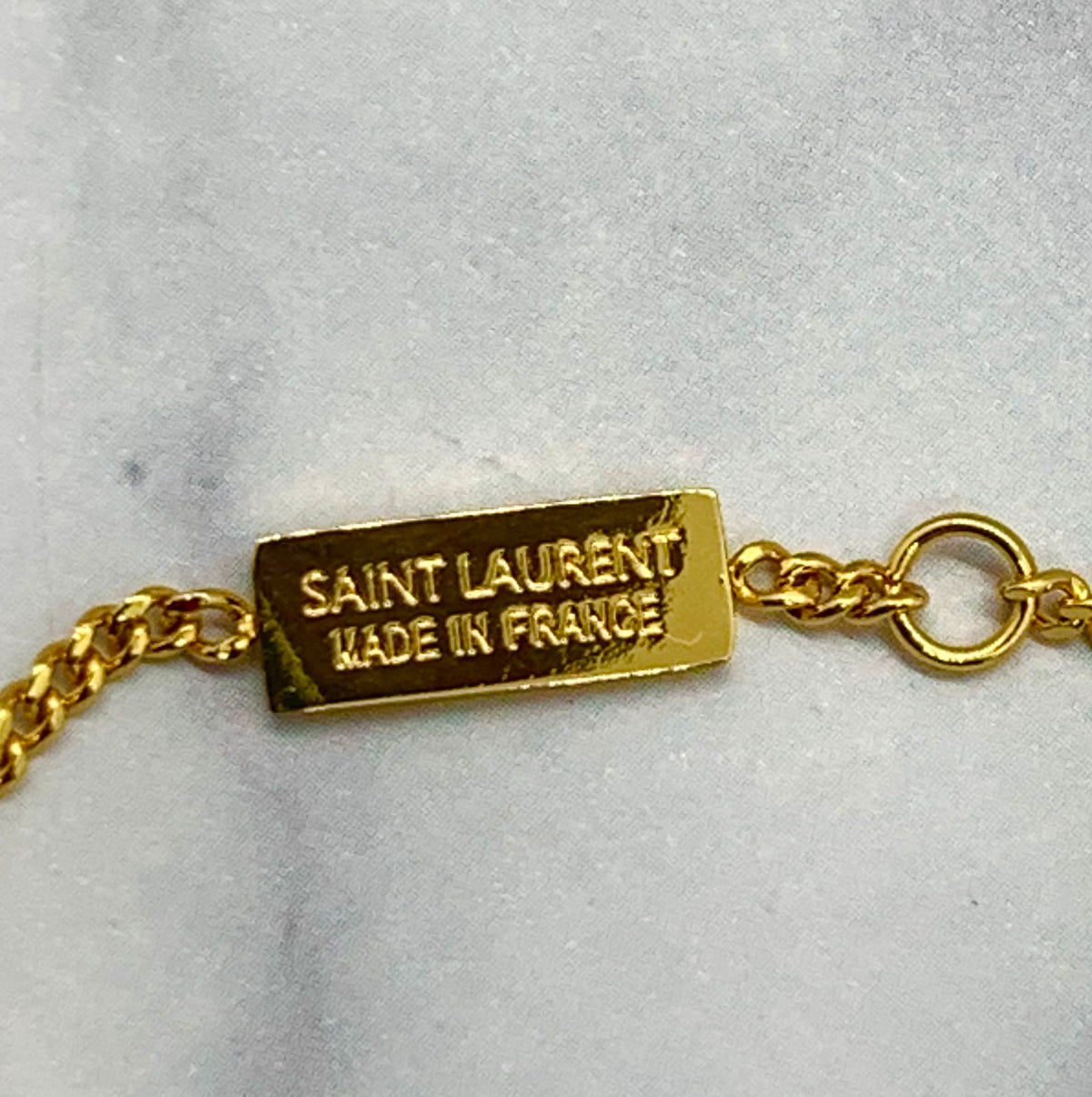 YSL YVES SAINT LAURENT Heart Rhinestone Bracelet - Pre owned / KL4301