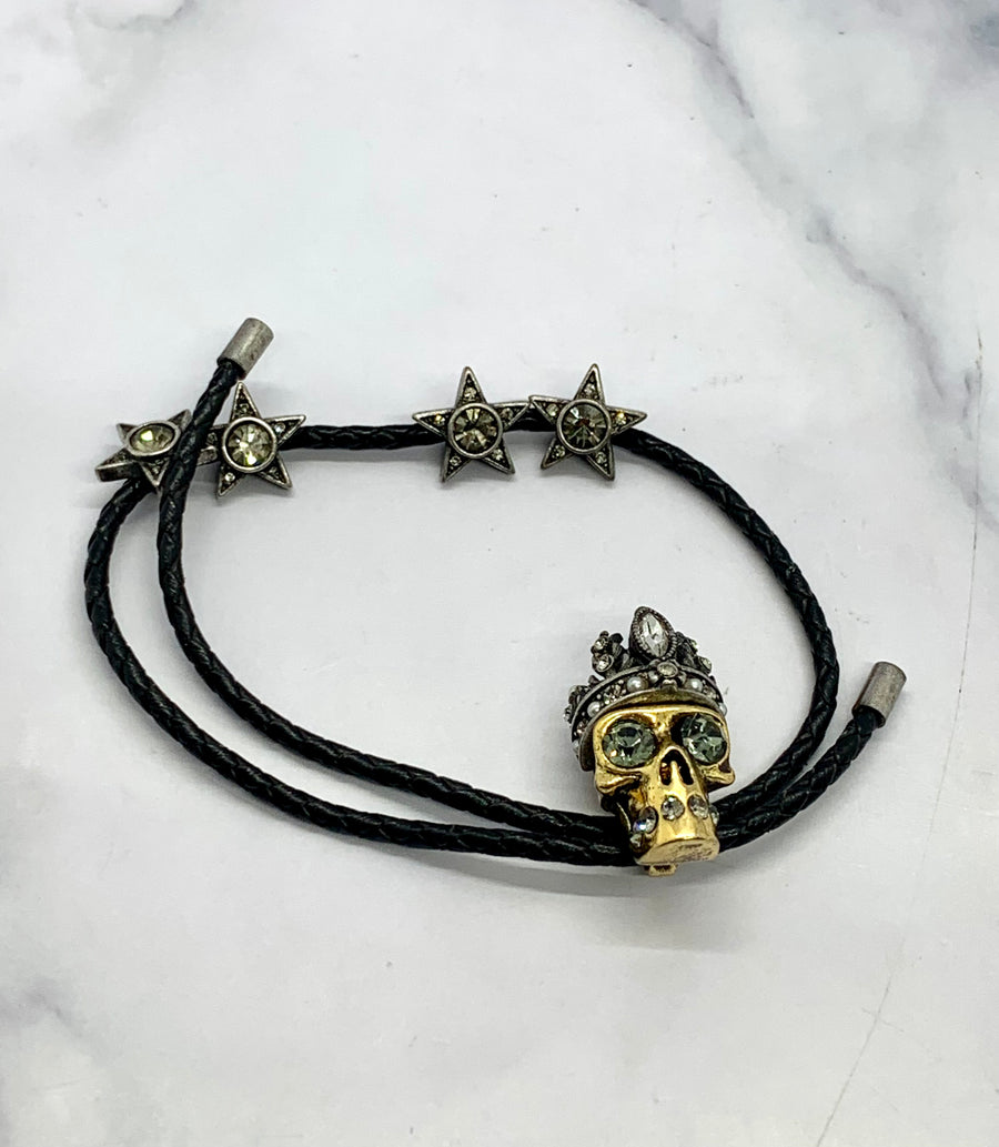 ALEXANDER MCQUEEN Skull Leather UNISEX Bracelet - Pre owned