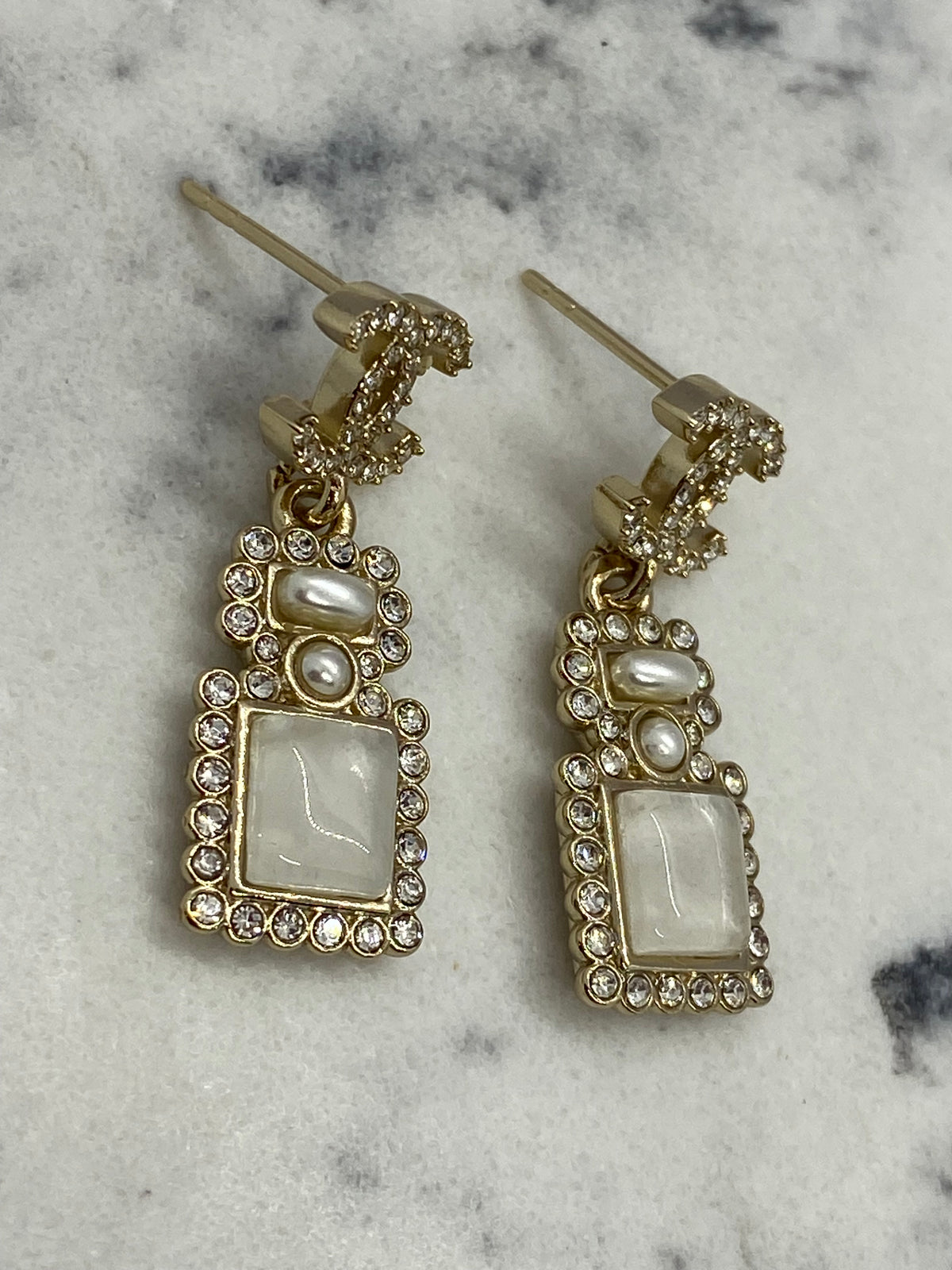 CHANEL CC Bottle Shaped Earrings - USED