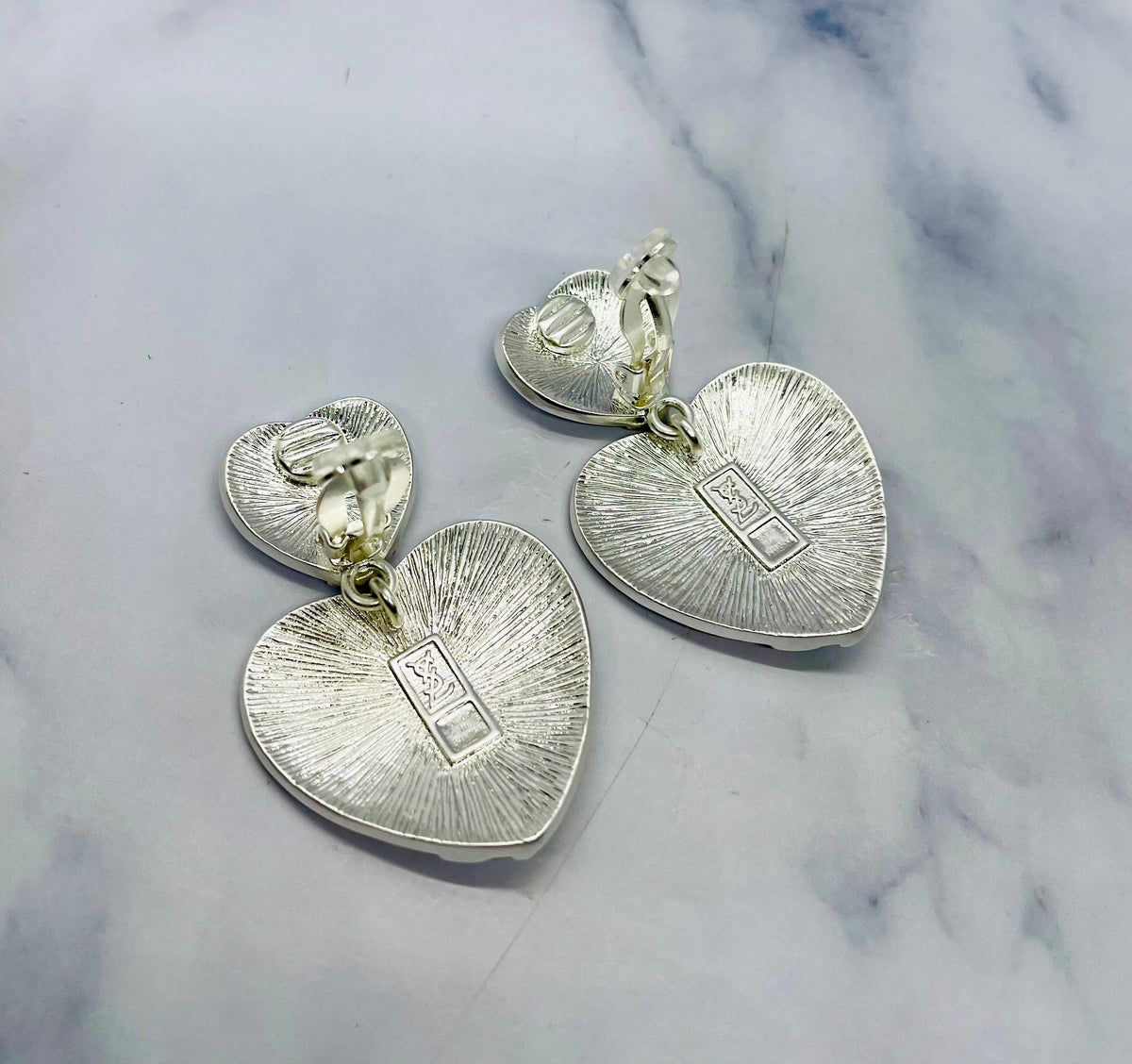YSL YVES SAINT LAURENT Heart Pendant Earrings - Pre owned