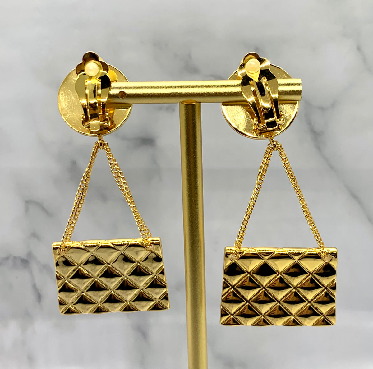 CHANEL CC Vintage Handbag Earrings - USED